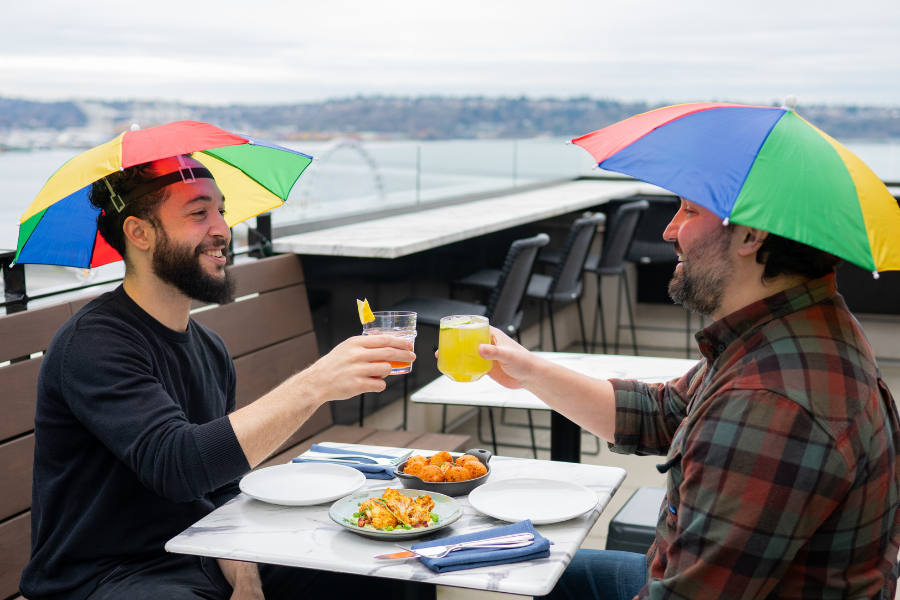 drinking in the rain